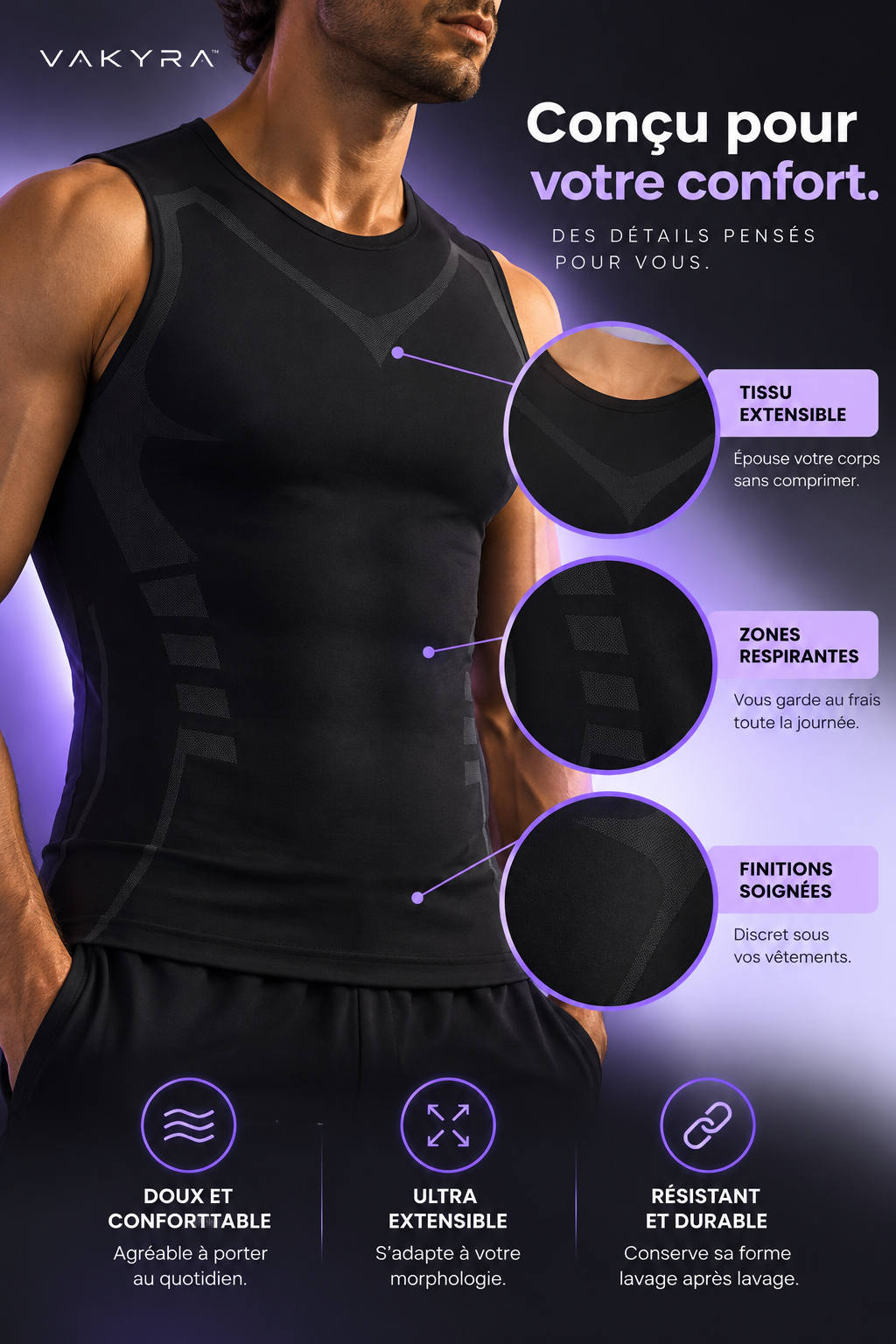 Vakyra™ — Débardeur de compression